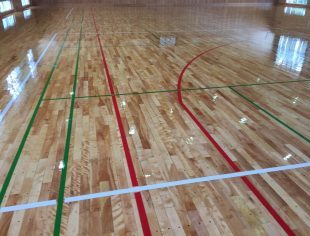 長野県内体育館の床改修工事塗装完了