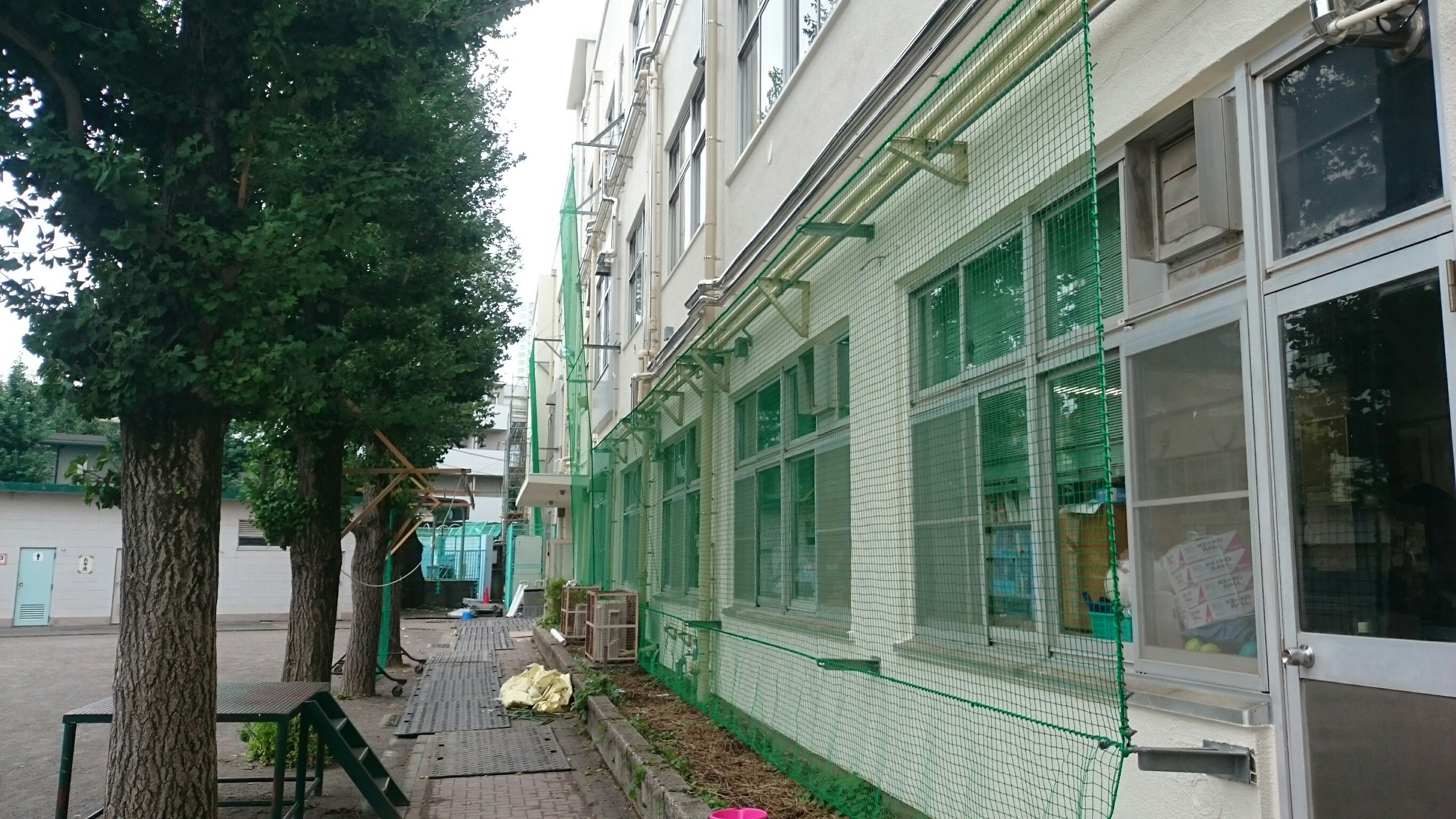 防球ネット施工完了